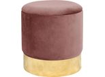 Akord Pouf In Velluto Nero Con Gambe Dorate 39X39X40 Cm