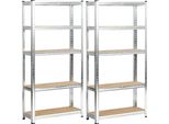 Akord Scaffale Metallico 10 Ripiani Argento 70X30X154 Cm