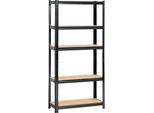 Akord Scaffale In Metallo Nero 70X30X154 Cm