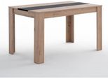 Set Da Pranzo Con Tavolo 135×80 Cm In Legno Rivestito In Melamina E Sedie In Polipropilene Rinforzato Con Fibra Di Vetro - Design Moderno, Robusto E Salvaspazio Per Cucina E Sala Da Pranzo - Ulisse + Martina - Antracite/Quercia/Nero