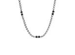 Edelstahlkette Fossil "Schmuck Geschenk Edelstahl Halskette Mens Dress", Schwarz (Edelstahlfarben, Schwarz), Halsketten, Damen, Edelstahl, L: 50 B: 4Mm, Edelstahlkette, B:4Mm