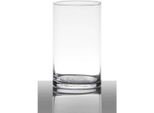 Vetro Decorativo Hakbijl, Vaso Cilindrico H. 15 Cm D. 9 Cm Vetro Rotondo Trasparente
