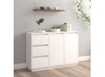 Maison Exclusive - Credenza Bianca 111X34X75 Cm In Legno Massello Di Pino