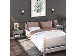 The Living Store Comodini Da Parete 2 Pezzi. Grigio Cemento