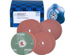 Pferd Tools Combiclick Set Di Dischi In Fibra Di Corindone Ø125Mm A36, 60, 80, 120 Con Platorello CC-H-GT Per Applicazioni Universali