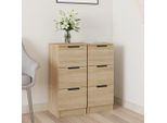 The Living Store Credenze 2 Pezzi Rovere Sonoma 30X30X70 Cm Materiale A Base Di Legno