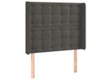 Syfax™ Testiera Ad Orecchio Grigio Scuro 93X16X118/128 Cm In Velluto