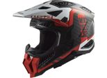 LS2 MX703 X-Force Victory Carbon Motocross Helm, Schwarz/Rot/Weiß, S (55/56)