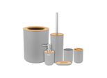Teesa TSA0400-G Set Di Accessori Da Bagno 6 Pezzi, Grigio