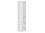 In And Outdoormatch Armadio Porta Cd/Dvd Gage - Armadio - Con 6 Ripiani - 90 X 20 X 20 Cm - Bianco - Truciolato - Design Moderno