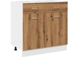 Vidaxl Base A Cassetti Lyon Artisan Oak 80X46X81,5 Cm Materiale A Base Di Legno