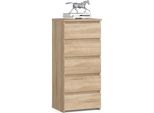 Comò Elegante CL5 In Rovere Sonoma Con Smart Storage E 5 Cassetti