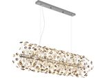 Lampada A Sospensione Led, 12 Lampadine, Cristalli, Trasparente Fumo, L 90 Cm