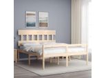 The Living Store Letto Senior Con Testiera 160X200 Cm In Legno Massiccio