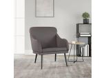 The Living Store Poltrona Grigia 63X76X80 Cm In Pelle Finta