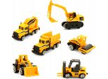 Set Di Camion Giocattolo Con 6 Veicoli Da Costruzione + Scomparti Segreti