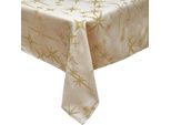 Atmosphera | Tovaglia - Tovaglia - 140X240 Cm - Beige Con Stelle Dorate - Natale - Tovaglia Natalizia