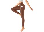 Yogaration Leggins Sportivi Donna Morbido, Leggins Push Up Vita Alta, Leggings Palestra Opaco Elasticizzati, Pantaloni Yoga Pants Con Tasche Per Fitness, Pilates, Gym, Sport, Casual
