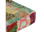 Syfax™ Pouf Patchwork In Cotone Fatto A Mano Quadrato 50X50X12Cm Verde