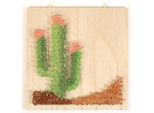 Cornice In Legno String Art 22 X 22 Cm - Cactus
