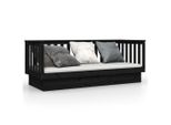 Vidaxl Letto Da Giorno Nero 75X190 Cm In Legno Di Pino Massiccio