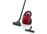 Bosch Hoover BGBS2RD1H, Aspirapolvere Con Sacco Da 3,5 L, Serie 2, 600 W, 80 Db(A), Rosso
