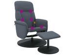 Vidaxl Sedia Per Massaggi Con Poggiapiedi In Velluto Grigio Scuro
