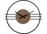 Orologio Da Parete Rebecca Mobili In Legno E Metallo, Nero E Marrone, Ø 50 Cm