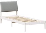 Vidaxl Struttura Letto Bianco E Grigio Chiaro 75 X 190 Cm In Legno Di Pino Massiccio