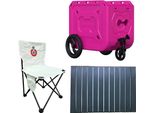 Carrello Da Campeggio - Rimorchio Per Bicicletta - 3 Ruote - Pieghevole - Per Animali E Bagagli - Misura L - Rosa