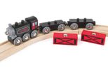 Hape Treno Merci Locomotiva A Vapore Giocattolo In Legno Nero Rosso