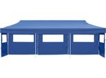 Tenda Pieghevole Pop-Up Per Feste Con 5 Pareti Laterali 3 X 9 M Blu