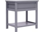 Comodini 2 Pz. Grigio 40X29X42 Cm Legno Di Paulownia