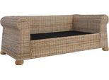 Divano A 2 Posti Con Cuscini In Rattan Naturale