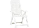 Vidaxl Sedie Da Giardino Regolabili 2 Pz. Plastica Bianco