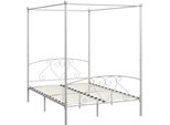 Struttura Letto A Baldacchino In Metallo Bianco 160 X 200 Cm