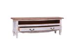 Mobile Tv 120X30X40 Cm Bianco In Legno Massiccio Antico