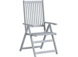 Vidaxl Sedie Da Giardino Regolabili 2 Pz. Legno Massiccio Grigio Di Acacia