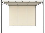 Padiglione Da Giardino Con Tenda Laterale 4X3X2,25 M Crema