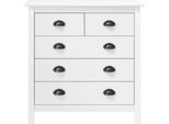 Vidaxl Credenza Hill White 79X40X80 Cm In Legno Di Pino Massiccio