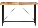 Vidaxl Set Da Bar Da 9 Pezzi In Legno Massiccio Di Acacia E Vera Pelle