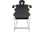 Vidaxl Lettino Da Massaggio Pieghevole A 2 Zone Con Struttura In Alluminio Nero Beige