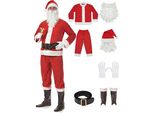 Costume Da Babbo Natale Costume Da Babbo Natale Dell'avvento Rosso E Bianco - M / L
