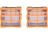 Vidaxl Organizzatore Multi-Cassetto 2 Pezzi 12 Cassetti 26,5X16X26 Cm
