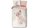 Set Di Biancheria Da Letto Per Bambini Good Morning Catty 140X200/220 Cm Bianco Crema
