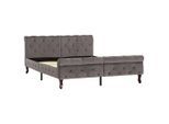 Struttura Letto In Velluto Grigio 140 X 200 Cm