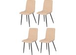 Casa Dolce Set Di 4 Sedie Da Pranzo Adela, Tortora, 43X50X90 Cm, Rivestite In Tessuto