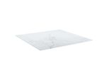 Piano Del Tavolo Bianco 80X80 Cm Vetro Temperato 6 Mm Effetto Marmo
