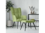 Vidaxl Poltrona Relax Con Sgabello In Velluto Verde Chiaro
