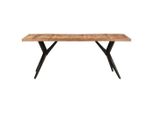 Tavolo Da Pranzo 200X90X76 Cm In Legno Massiccio Di Acacia